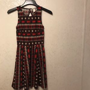 H&M Women’s Dress XS Brown Aztec Geo Sleeveless